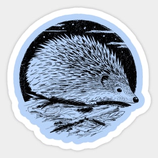 Vintage Hedgehog Gift for a Nature Art Lover Sticker